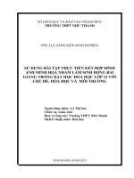 Sử dụng bài tập thực tiễn kết hợp hình ảnh minh họa nhằm làm sinh động bài giảng trong dạy học hóa học lớp 12 chủ đề hóa học môi trường 