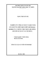 Tóm tắt luận văn Tiến sĩ Sinh học: Nghiên cứu tính an toàn và khả năng gây đáp ứng miễn dịch trên khỉ Macaca Mulatta của 3 chủng virut Rota hệ giống gốc để sản xuất vac xin Rota