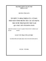 Tổ chức và hoạt động của uỷ ban nhân dân tỉnh trước yêu cầu xây dựng nhà nước pháp quyền việt nam  qua thực tiễn tỉnh đồng tháp 