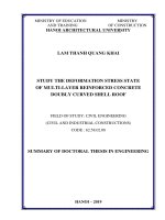 Summary of Doctoral thesis in Engineering: Study the deformation stress state of multi-layer reinforced concrete doubly curved shell roof