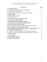 INTERACTIVE POST READING ACTIVITIES FOCUSING ON WRITING USED TO TEACH GRADE 11 STUDENTS AT LE LOI UPPER SECONDARY SCHOOL 