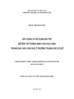 Tóm tắt luận án Tiến sĩ Giáo dục học: Xây dựng và sử dụng bài tập để rèn trí thông minh cho học sinh trong dạy học Hóa học ở trường Trung học cơ sở