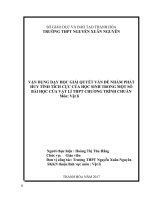 Vận dụng dạy học giải quyết vấn đề nhằm phát huy tính tích cực của học sinh trong một số bài học của vật lý THPT chương trình chuẩn 