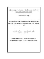 Luận án Tiến sĩ Kinh tế: Nâng cao năng lực cạnh tranh của sản phẩm dệt may Việt Nam trong bối cảnh hội nhập kinh tế quốc tế