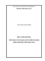 Rèn luyện kỹ năng viết đoạn văn nghị luận xã hội cho học sinh ở trường THPT hậu lộc i 