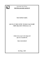 Tóm tắt luận văn Thạc sĩ: Quản lý nhà nước về đào tạo nghề trên địa bàn tỉnh Gia Lai