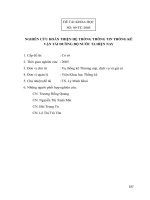 Đề tài khoa học: Nghiên cứu hoàn thiện hệ thống thông tin thống kê vận tải đường bộ nước ta hiện nay