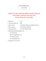 Đề tài khoa học: Nghiên cứu hoàn thiện hệ thống chỉ tiêu thống kê lâm nghiệp và phương pháp thu thập số liệu thống kê lâm nghiệp