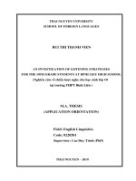 Nghiên cứu về chiến lược nghe cho học sinh lớp 10 tại trường THPT bình liêu