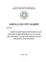 ĐÁNH GIÁ HIỆN TRẠNG môi TRƯỜNG và đề XUẤT một số BIỆN PHÁP QUẢN lý, xử lý rác THẢI SINH HOẠT tại THỊ TRẤN hợp hòa, HUYỆN TAM DƯƠNG, TỈNH VĨNH PHÚC 