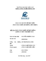 Tiểu luận Báo cáo chuyên đề học phần Phân tích thiết kế hướng đối tượng: Phân tích thiết kế hệ thống quản lý siêu thị điện máy