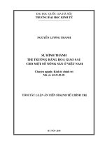 Tóm tắt luận án Tiến sĩ Kinh tế Chính trị: Sự hình thành thị trường hàng hoá giao sau cho một số nông sản ở Việt Nam
