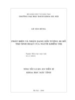 Tóm tắt Luận án tiến sĩ Khoa học máy tính: Phát hiện và nhận dạng đối tượng 3D hỗ trợ sinh hoạt của người khiếm thị
