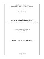 Tóm tắt luận án Tiến sĩ Kỹ thuật: Mô hình hóa và tính toán số kết cấu tấm Composite có gân gia cường