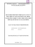 Luận văn thạc sĩ  Một số biện pháp hoàn thiện quản lý đầu tư phát triển từ ngân sách nhà nước