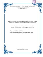 Luận văn thạc sĩ  Biện pháp hiệu quả kinh doanh của công ty TNHH đầu tư và thương mại Minh Phương Nam Hà Nội