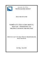 Tóm tắt luận văn Thạc sĩ Quản trị kinh doanh: Nghiên cứu chất lượng dịch vụ đào tạo – Tình huống tại trường Cao đẳng Thương mại