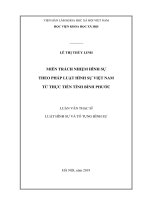 Miễn trách nhiệm hình sự theo pháp luật hình sự Việt Nam từ thực tiễn tỉnh Bình Phước (Luận văn thạc sĩ)