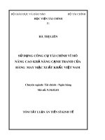 Tóm tắt luận án Tiến sĩ Kinh tế: Sử dụng công cụ tài chính vĩ mô  nâng cao khả năng cạnh tranh của hàng may mặc xuất khẩu Việt Nam