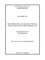 Tóm tắt luận văn Thạc sĩ: Hoàn thiện công tác kiểm soát thuế GTGT tại Cục Thuế tỉnh Đắk Lắk