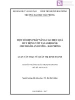 Luận văn thạc sĩ  Một số biện pháp nâng cao hiệu quả huy động vốn tại Agribank Chi nhánh An Dương  Hải Phòng
