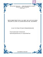 Luận văn thạc sĩ  Một số biện pháp nâng cao hiệu quả sản xuất kinh doanh của công ty cổ phần bia Hà Nội  Hải Phòng