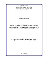Luận án tiến sĩ Luật học: Dịch vụ chuyển giao công nghệ theo pháp luật Việt Nam hiện nay