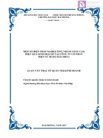 Luận văn thạc sĩ  Một số biện pháp Marketing nhằm nâng cao hiệu quả kinh doanh tại công ty cổ phần điện tử hàng hải (MEC)