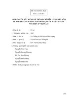 Đề tài khoa học: Nghiên cứu xây dựng hệ thống chỉ tiêu cảnh báo sớm về môi trường không khí đô thị, nước mặt và nước ven biển ở Việt Nam