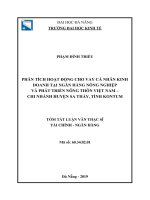 Tóm tắt luận văn Thạc sĩ Tài chính ngân hàng: Phân tích hoạt động cho vay cá nhân kinh doanh tại Ngân hàng Nông nghiệp và Phát Triển Nông thôn Việt Nam – Chi Nhánh huyện Sa Thầy, tỉnh KonTum