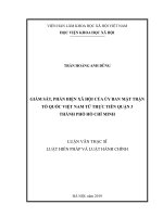 Giám sát, phản biện xã hội của Ủy ban Mặt trận Tổ quốc Việt Nam từ thực tiễn Quận 3, Thành phố Hồ Chí Minh (Luận văn thạc sĩ)