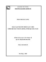 Tóm tắt luận văn Thạc sĩ Quản trị kinh doanh: Đào tạo nguồn nhân lực cho UBND huyện Thăng Bình, tỉnh Quảng Nam