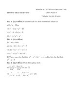 Đề thi học kì 1 môn Toán 8 năm 2018-2019 có đáp án - Trường THCS Dịch Vọng