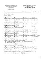 Đề thi học kì 2 môn Toán 9 năm 2018-2019 có đáp án - Trường THCS An Ninh