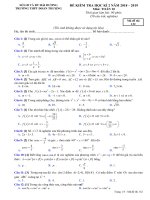 Đề thi học kì 2 môn Toán 10 năm 2018-2019 có đáp án - Trường THPT Đoàn Thượng