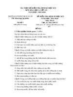 Đề kiểm tra học kì 1 môn Hóa học lớp 8 năm học 2019-2020 (Mã đề 1)