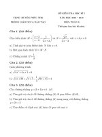 Đề thi học kì 1 môn Toán 9 năm 2018-2019 có đáp án - Phòng GD&ĐT Huyện Phúc Thọ