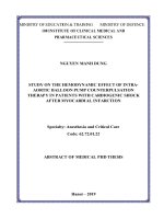 Abstract of medical PHD thesis: Study on the hemodynamic effect of intra-aortic balloon pump counterpulsation (IABP) therapy in patients with cardiogenic shock after myocardial infarction