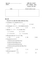 Đề thi Kiểm tra 15 Số học lớp 6 năm 2019-2020