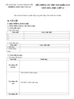 Đề cương ôn thi khảo sát môn Hóa học 12 năm 2018-2019 - Trường THPT Chu Văn An (Phần Vô cơ)