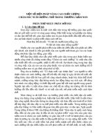 Sáng kiến kinh nghiệm: Một số biện pháp nâng cao chất lượng chăm sóc nuôi dưỡng trẻ trong trường mầm non