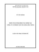 luận văn thạc sĩ phân tích tình hình tài chính tại công ty cổ phần vận tải xăng dầu VIPCO 