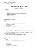 Đề cương ôn tập học kì 2 môn Tiếng Anh 12 năm 2018-2019 - Trường THPT chuyên Bảo Lộc