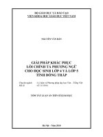 Tóm tắt luận án Tiến sĩ Giáo dục: Giải pháp khắc phục lỗi chính tả phương ngữ cho học sinh lớp 4 và lớp 5 tỉnh Đồng Tháp