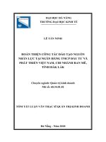 Tóm tắt luận văn Thạc sĩ Quản trị kinh doanh: Hoàn thiện công tác đào tạo nguồn nhân lực tại chi nhánh Ban Mê - Ngân hàng TMCP Đầu tư & Phát triển Việt Nam