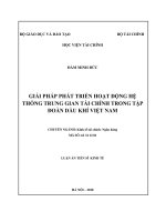 Tóm tắt luận văn Tiến sĩ Kinh tế: Giải pháp phát triển hoạt động hệ thống trung gian tài chính trong Tập đoàn Dầu khí Việt Nam