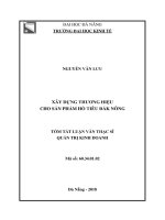 Tóm tắt luận văn Thạc sĩ Quản trị kinh doanh: Xây dựng thương hiệu cho sản phẩm hồ tiêu Đắk Nông