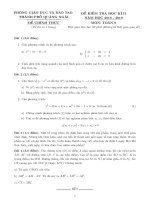 Đề thi học kì 2 môn Toán 9 năm 2018-2019 - Phòng GD&ĐT Thành phố Quảng Ngãi