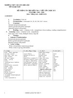 Đề cương ôn tập kiểm tra lần 2 môn Tiếng Anh 11 năm 2019-2020 - Trường THPT chuyên Bảo Lộc