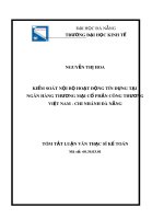 Tóm tắt luận văn Thạc sĩ: Kiểm soát nội bộ hoạt động tín dụng tại NHTMCP Công thương Việt Nam - Chi nhánh Đà Nẵng